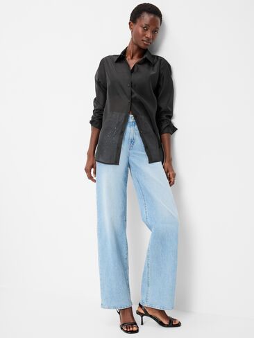 Old Navy Organza Button-Down Shirt - Black Jack in Saudi Arabia