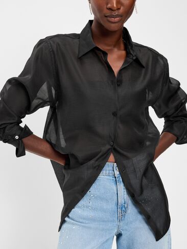 Old Navy Organza Button-Down Shirt - Black Jack in Saudi Arabia