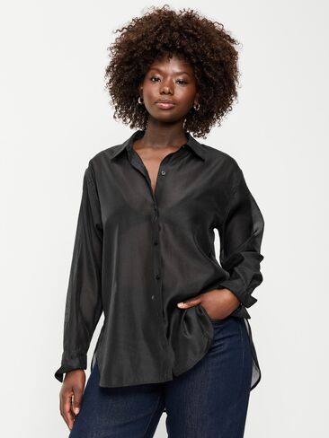 Old Navy Organza Button-Down Shirt - Black Jack in Saudi Arabia