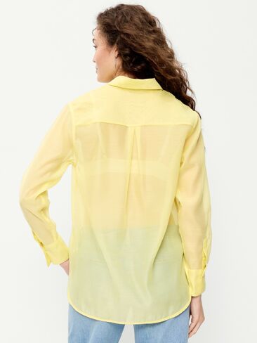 Old Navy Organza Button-Down Shirt - LIMONCELLO in Saudi Arabia