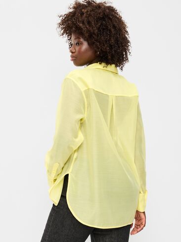 Old Navy Organza Button-Down Shirt - LIMONCELLO in Saudi Arabia