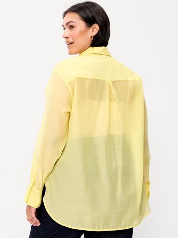 Old Navy Organza Button-Down Shirt - LIMONCELLO in Saudi Arabia