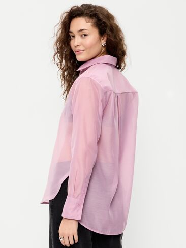 Old Navy Organza Button-Down Shirt - Rose Dawn in Saudi Arabia