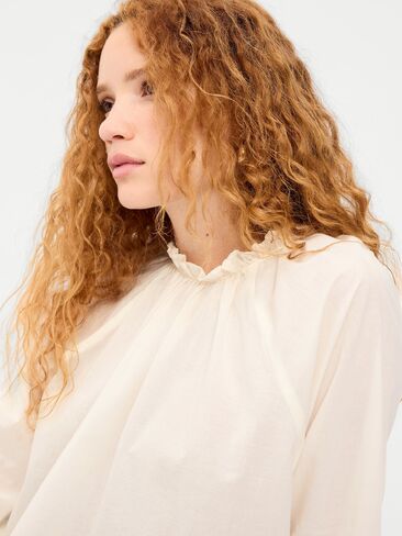 Old Navy Long-Sleeve Ruffle-Neck A-Line Top - Sea Salt in Saudi Arabia