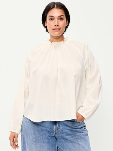 Old Navy Long-Sleeve Ruffle-Neck A-Line Top - Sea Salt in Saudi Arabia