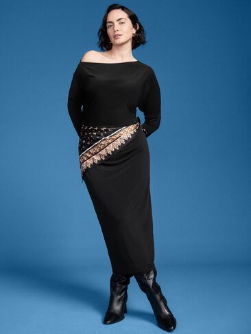 Old Navy Old Navy x Altuzarra Off-The-Shoulder Maxi Dress - Black Jack in Saudi Arabia
