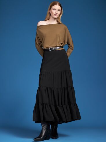 Old Navy Old Navy x Altuzarra Tiered Swing Maxi Skirt - Black Jack in Saudi Arabia