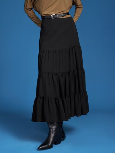 Old Navy Old Navy x Altuzarra Tiered Swing Maxi Skirt - Black Jack in Saudi Arabia