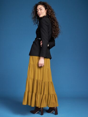 Old Navy Old Navy x Altuzarra Tiered Swing Maxi Skirt - Oakmoss in Saudi Arabia