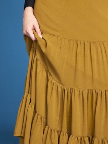 Old Navy Old Navy x Altuzarra Tiered Swing Maxi Skirt - Oakmoss in Saudi Arabia