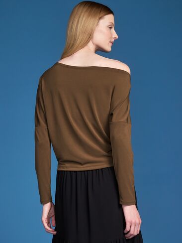 Old Navy Old Navy x Altuzarra Jersey Off-The-Shoulder Top - Brown Truffle in Saudi Arabia