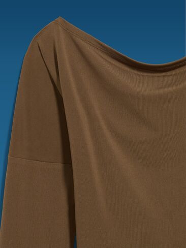 Old Navy Old Navy x Altuzarra Jersey Off-The-Shoulder Top - Brown Truffle in Saudi Arabia