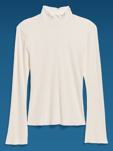 Old Navy Old Navy x Altuzarra Long-Sleeve Ribbed Fitted Top - Sea Salt in Saudi Arabia