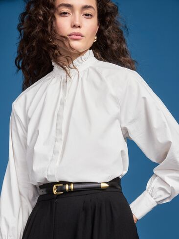 Old Navy Old Navy x Altuzarra Long-Sleeve Button-Down Top - Sea Salt in Saudi Arabia