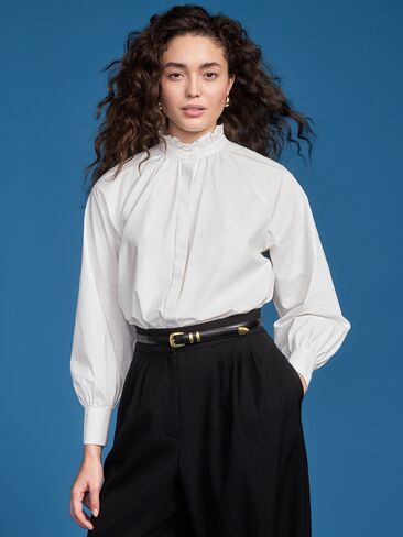 Old Navy Old Navy x Altuzarra Long-Sleeve Button-Down Top - Sea Salt in Saudi Arabia