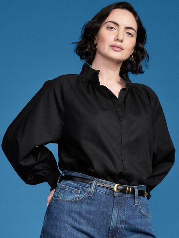 Old Navy Old Navy x Altuzarra Long-Sleeve Button-Down Top - Black Jack in Saudi Arabia