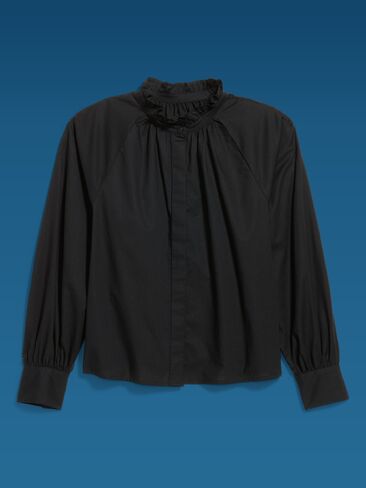 Old Navy Old Navy x Altuzarra Long-Sleeve Button-Down Top - Black Jack in Saudi Arabia