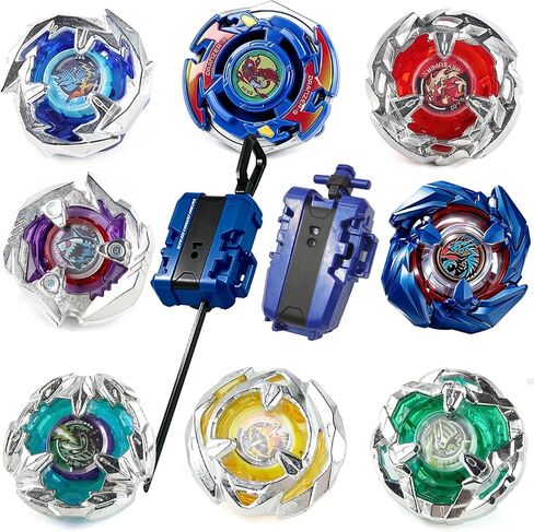 ASVEXKW Battling Set, Spinninning Top Burst Boy Combat Battling Game Set, Spinning & Launchers, Greats Birthday Gift for Boys, 8 & 10 Spinning Tops in Kuwait
