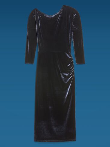 Old Navy Old Navy x Altuzarra Off-The-Shoulder Velvet Maxi Dress - Navy Captain in Saudi Arabia