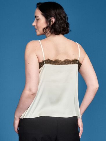 Old Navy Old Navy x Altuzarra Satin Lace Cami Top - Sea Salt in Saudi Arabia