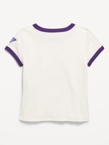 Old Navy Old Navy x Netflix Stranger Things: Tales From '85 Fitted Ringer T-Shirt for Girls - Sea Salt in Kuwait