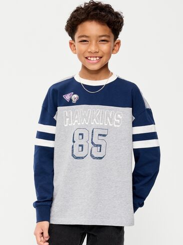 Old Navy Old Navy x Netflix Stranger Things: Tales From '85 Oversized Long-Sleeve T-Shirt for Boys - Obscure Night in Kuwait