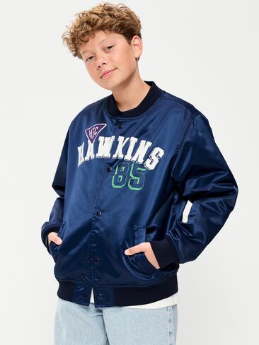 Old Navy Old Navy x Netflix Stranger Things: Tales From '85 Satin Bomber Jacket for Boys - Obscure Night in Kuwait