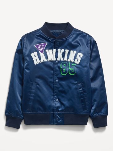 Old Navy Old Navy x Netflix Stranger Things: Tales From '85 Satin Bomber Jacket for Boys - Obscure Night in Kuwait