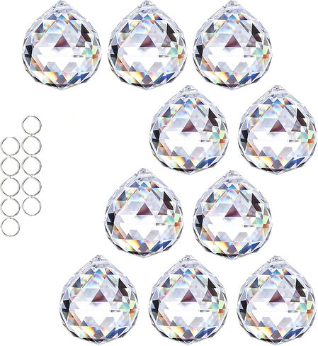 10Pack 40mm/1.57'' Crystal Ball Prism Suncatchers for Window Hanging,Clear in Saudi Arabia