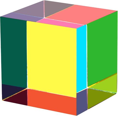 CMY Mixing Color Cube, 50mm (2.0 inch) Colorful Acrylic CMYcube Prism for Home or Office Desktop Decoration, STEM/STEAM Toys, Science Educational Toys Gifts for Kids in Saudi Arabia