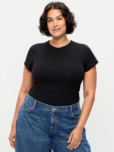 Old Navy Hug Double-Layer Short-Sleeve Top - BlackJack in Saudi Arabia