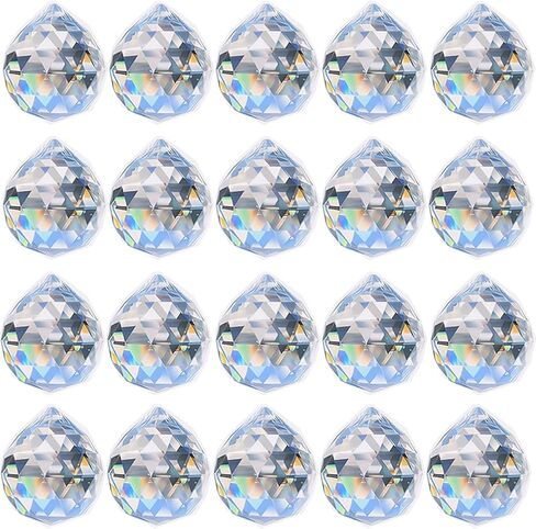 Adwikoso Crystal Ball Prism Pendant ، Glass Chandelier Hanging Pendant ، Photography Prism ، Feng Shui Rainbows Sun Cathers ، Wedding Home Window Garden Decor (30mm-20pack) in Kuwait