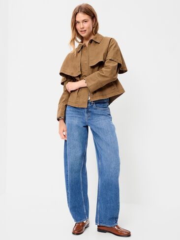 Old Navy Twill Cape Jacket - BROWN TRUFFLE in Kuwait