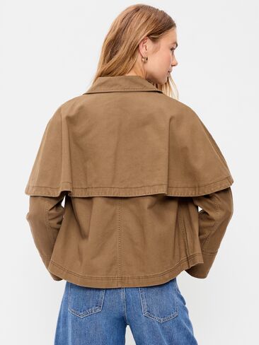 Old Navy Twill Cape Jacket - BROWN TRUFFLE in Kuwait