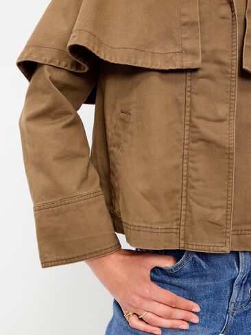 Old Navy Twill Cape Jacket - BROWN TRUFFLE in Kuwait