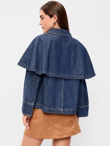 Old Navy Denim Cape Jacket - Dark Wash in Kuwait