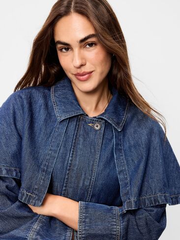 Old Navy Denim Cape Jacket - Dark Wash in Kuwait