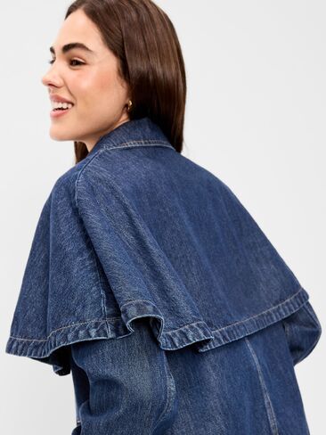 Old Navy Denim Cape Jacket - Dark Wash in Kuwait
