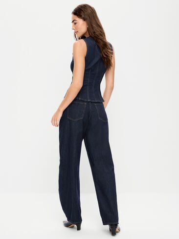 Old Navy The Arc Mid-Rise Barrel Jeans - Dark Wash in Saudi Arabia