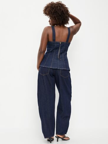 Old Navy The Arc Mid-Rise Barrel Jeans - Dark Wash in Saudi Arabia