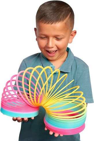 Slinky the Original Walking Spring Toy, 5-inch Diameter Plastic Rainbow Giant Slinky, Fidget Toy, Kids Toys for Ages 5 Up by Just Play in Saudi Arabia