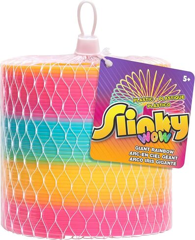 Slinky the Original Walking Spring Toy, 5-inch Diameter Plastic Rainbow Giant Slinky, Fidget Toy, Kids Toys for Ages 5 Up by Just Play in Saudi Arabia