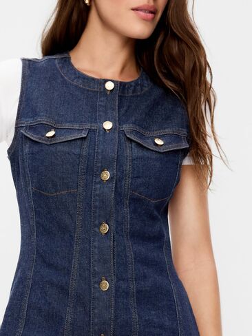 Old Navy Button-Down Fitted Denim Mini Dress - Dark Wash in Saudi Arabia