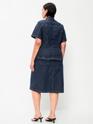 Old Navy Column Denim Midi Skirt - Dark Wash in Saudi Arabia