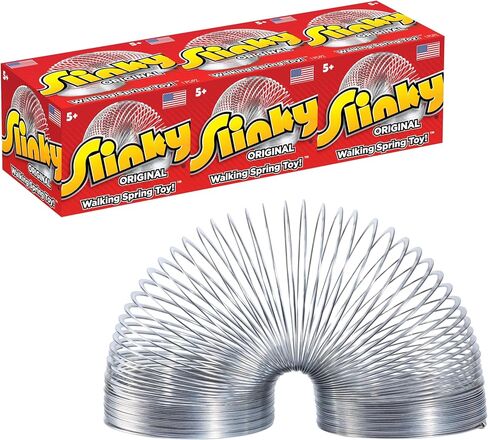 Slinky Original Walking Spring Toy, 3-Pack Metal Slinky, Fidget Toys, Party Favors and Gifts, Kids Toys for Ages 5 Up, Amazon Exclusive in Saudi Arabia