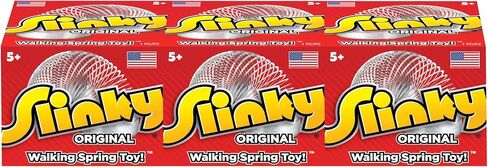 Slinky Original Walking Spring Toy, 3-Pack Metal Slinky, Fidget Toys, Party Favors and Gifts, Kids Toys for Ages 5 Up, Amazon Exclusive in Saudi Arabia