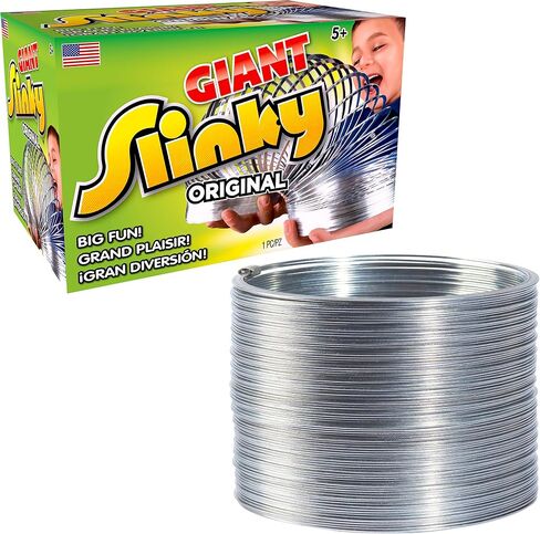 Original Giant Slinky Walking Spring Toy, 3.5-inch Diameter Metal Slinky, Party Favors, Fidget Toys, Kids Toys for Ages 5 Up by Just Play in Saudi Arabia