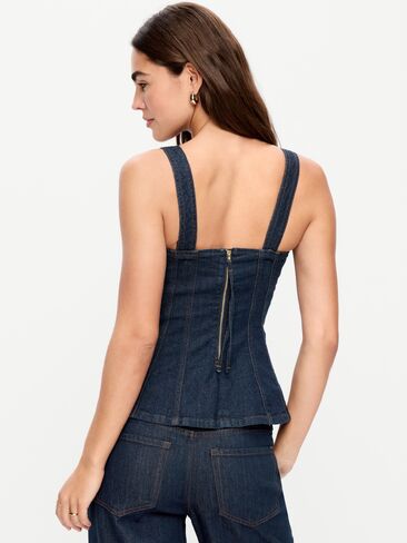 Old Navy Square-Neck Hourglass Denim Tank Top - Dark Wash in Saudi Arabia