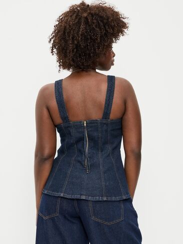 Old Navy Square-Neck Hourglass Denim Tank Top - Dark Wash in Saudi Arabia