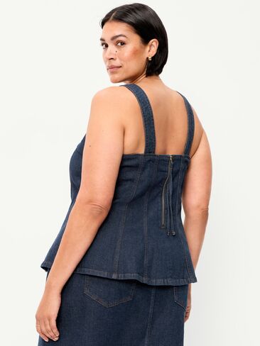 Old Navy Square-Neck Hourglass Denim Tank Top - Dark Wash in Saudi Arabia